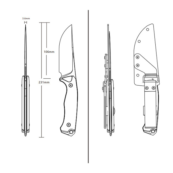 Puukko RUIKE F186-MG D2, vihreä Micarta